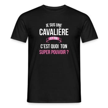 Cavalière super pouvoir femme - T-shirt homme - noir - Devant - AI Model Male 178 light (178cm)
