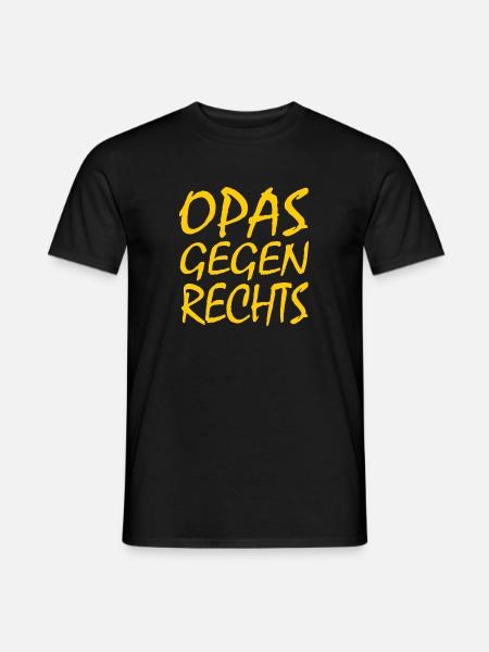 Opas gegen rechts - Männer T-Shirt - Schwarz