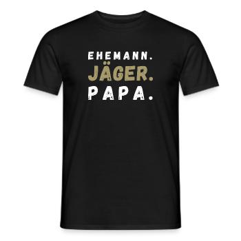 Ehemann Jäger Papa - Männer T-Shirt - Schwarz - Vorne - AI Model Male 178 light (178cm)