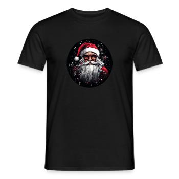 Père noël avec des lunettes - T-shirt homme - noir - Devant - AI Model Male 178 light (178cm)