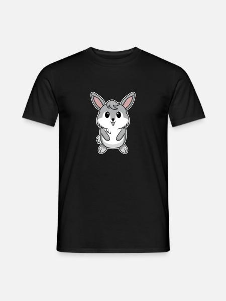 Cute animal baby rabbit - Men's T-Shirt - black