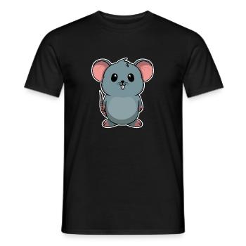 Doux animal bébé souris rat - T-shirt homme - noir - Devant - AI Model Male 178 light (178cm)