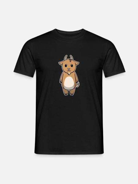 Mignon animal bébé chèvre billy chèvre chamois capricorne - T-shirt homme - noir
