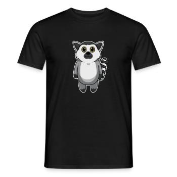 Doux animal bébé lémur singe - T-shirt homme - noir - Devant - AI Model Male 178 light (178cm)