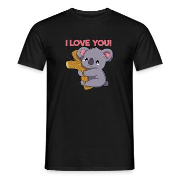 Koala I Love You - Men's T-Shirt - black - Front - AI Model Male 178 light (178cm)