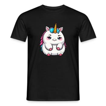 Cute Fat Unicorn - Men's T-Shirt - black - Front - AI Model Male 178 light (178cm)