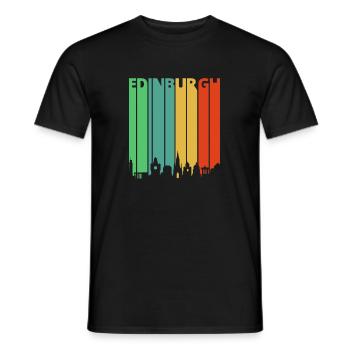 Weinlese-Retro- Edinburgh-Skyline. Erkunde Schottland - Männer T-Shirt - Schwarz - Vorne - AI Model Male 178 light (178cm)