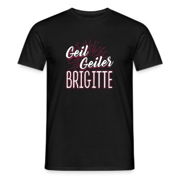 BRIGITTE - geiler - Männer T-Shirt - Schwarz - Vorne - AI Model Male 178 light (178cm)