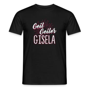 GISELA - geiler - Männer T-Shirt - Schwarz - Vorne - AI Model Male 178 light (178cm)