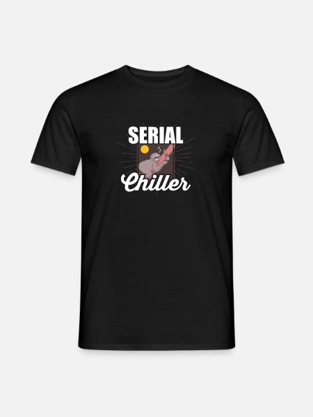 Serial Chiller - With a sleeping sloth - Men's T-Shirt - black