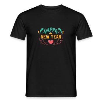 Bonne idée de cadeau de fête du nouvel an - T-shirt homme - noir - Devant - AI Model Male 178 light (178cm)