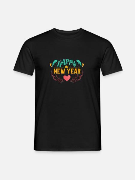 Happy New Year New Years party gift idea - Men's T-Shirt - black