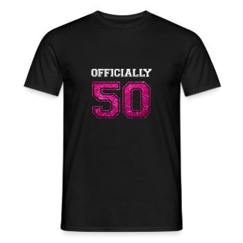 Officially 50 years glitter 1970 birthday gift - Men's T-Shirt - black - Front - AI Model Male 178 light (178cm)