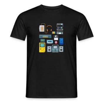 90s party outfit costume clothes clothing - Men's T-Shirt - black - Front - AI Model Male 178 light (178cm)