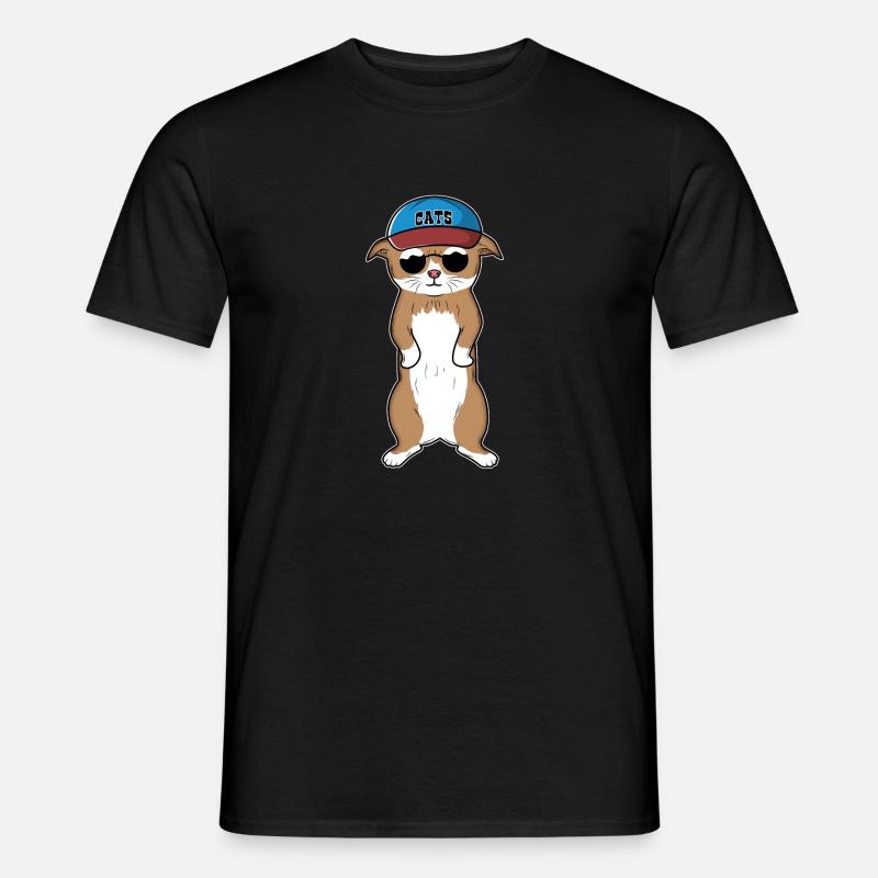kätzchen mit kappe - Männer T-Shirt - Schwarz