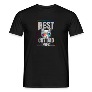 Meilleur papa chat jamais! cadeau - T-shirt homme - noir - Devant - AI Model Male 178 light (178cm)