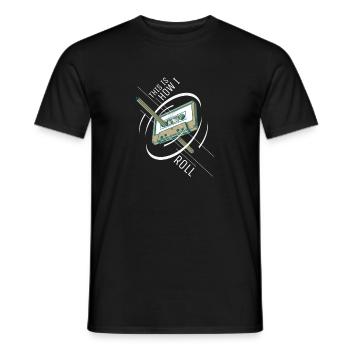 Cassette de tenue de soirée des années 90 - T-shirt homme - noir - Devant - AI Model Male 178 light (178cm)