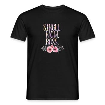 Single mother proud mom gift - Men's T-Shirt - black - Front - AI Model Male 178 light (178cm)