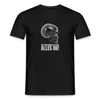 Chemise drôle disant rayons X du crâne d'oiseau - T-shirt homme - noir - Devant - AI Model Male 178 light (178cm)