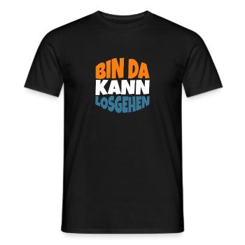 Lustig Spruch Party Bin Da kann losgehen - Männer T-Shirt - Schwarz - Vorne - AI Model Male 178 light (178cm)