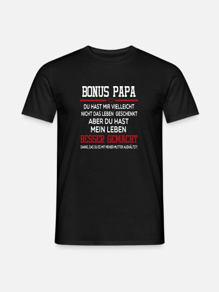 Stiefvater Bonus Papa Geschenk - Männer T-Shirt - Schwarz