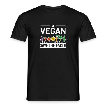 Vegetarian - Men's T-Shirt - black - Front - AI Model Male 178 light (178cm)