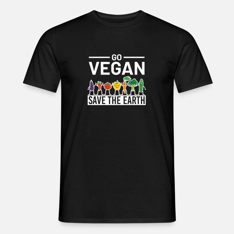 Vegetarisch - Männer T-Shirt - Schwarz