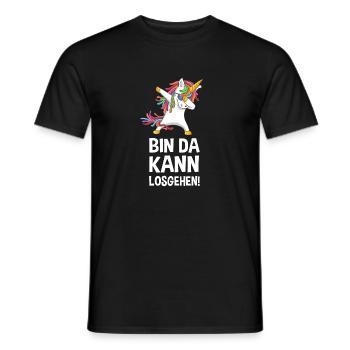 Bin da kann losgehen dabbing unicorn Geschenk - Männer T-Shirt - Schwarz - Vorne - AI Model Male 178 light (178cm)