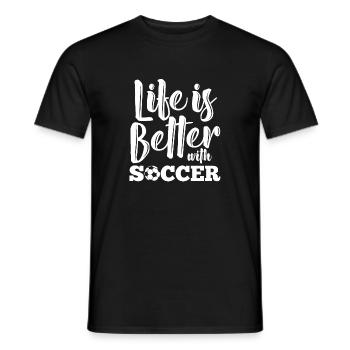 La vie est meilleure avec le football - T-shirt homme - noir - Devant - AI Model Male 178 light (178cm)