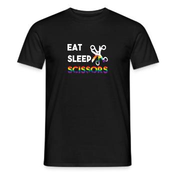 Eat Sleep Scissors Scheren Lesbisch Lesbian LGBT F - Männer T-Shirt - Schwarz - Vorne - AI Model Male 178 light (178cm)