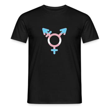 Trans Human Transgender Pride Flag LGBTQIA Ally B - Männer T-Shirt - Schwarz - Vorne - AI Model Male 178 light (178cm)