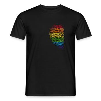 Couple correspondant Partisan LGBT Rainbow CSD Pr Gay - T-shirt homme - noir - Devant - AI Model Male 178 light (178cm)