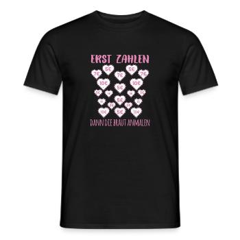 Team Braut Junggesellenabschied Frau Ehe Hochzeit - Männer T-Shirt - Schwarz - Vorne - AI Model Male 178 light (178cm)