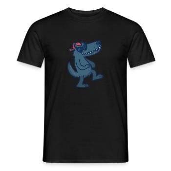 Night Dawg - Nacht Hund Wolf Wolfmensch - Männer T-Shirt - Schwarz - Vorne - AI Model Male 178 light (178cm)