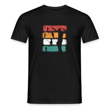 Rétro pêcheur vintage pêche pêche carpe kid - T-shirt homme - noir - Devant - AI Model Male 178 light (178cm)