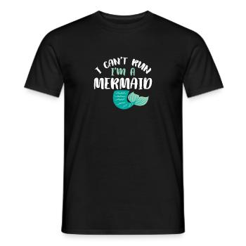 Je ne peux pas courir, je suis une sirène Mermaid Beach Fin - T-shirt homme - noir - Devant - AI Model Male 178 light (178cm)
