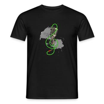 Retro Mikrofon Vintage Karaoke Sänger Podcast DJ - Männer T-Shirt - Schwarz - Vorne - AI Model Male 178 light (178cm)