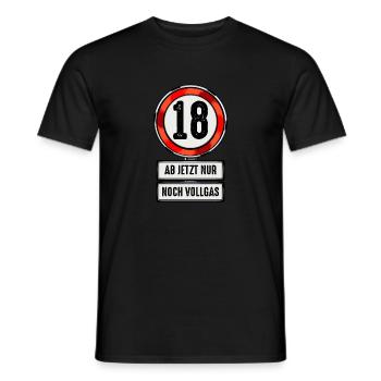 18 Jahre Lustiges Schild 18. Geburtstag Geschenk - Männer T-Shirt - Schwarz - Vorne - AI Model Male 178 light (178cm)