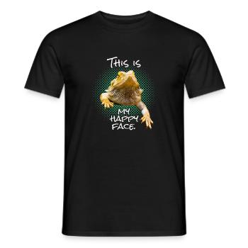Ceci est mon visage heureux Funny Bearded Dragon Reptilli - T-shirt homme - noir - Devant - AI Model Male 178 light (178cm)