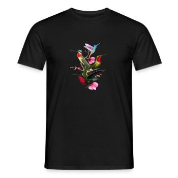 Hummingbird bird lover Tropical bird watcher - Men's T-Shirt - black - Front - AI Model Male 178 light (178cm)