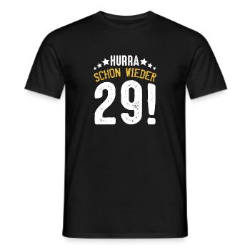 Hooray again 29 30th birthday born in 1989 - Men's T-Shirt - black - Front - AI Model Male 178 light (178cm)