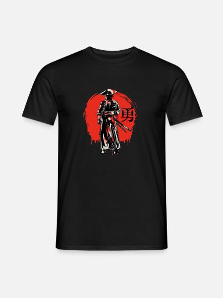 Samouraï japonais Guerrier Bushido Miyamoto Musashi - T-shirt homme - noir
