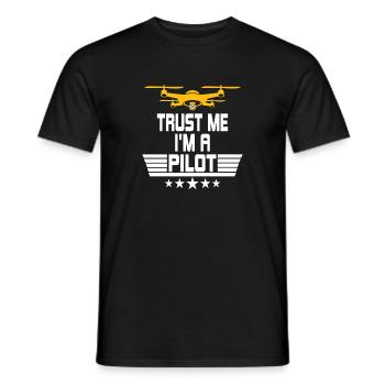 Drone drone pilot, drone quadcopter gift - Men's T-Shirt - black - Front - AI Model Male 178 light (178cm)