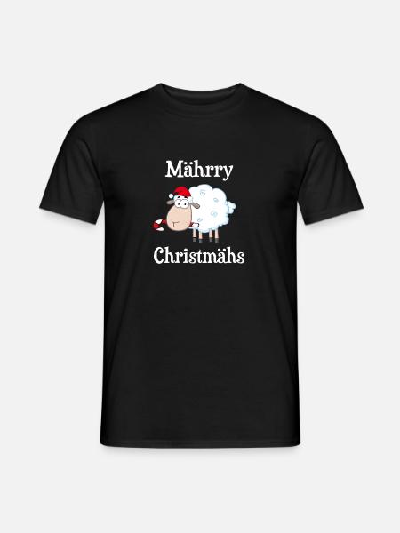 Mährry Christmähs Schaf Weihnachten Geschenk - Männer T-Shirt - Schwarz