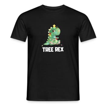 Tree Rex Dino Weihnachtsbaum Christmas Geschenk - Männer T-Shirt - Schwarz - Vorne - AI Model Male 178 light (178cm)