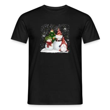 Christmas Gnomes - Men's T-Shirt - black - Front - AI Model Male 178 light (178cm)
