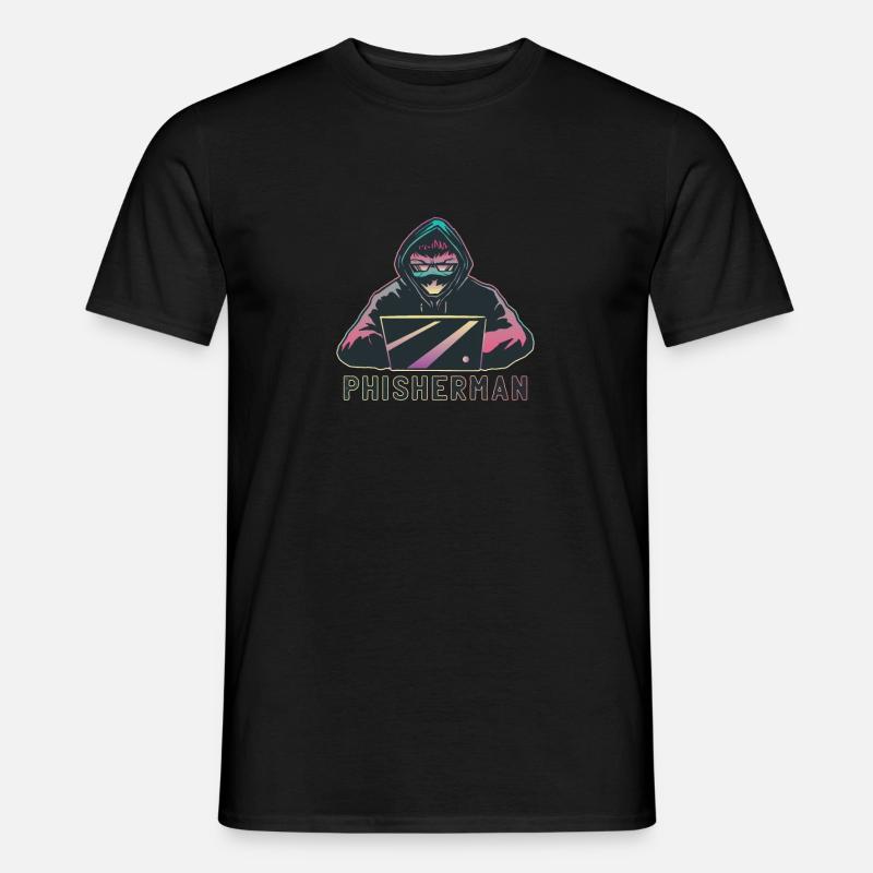 Hacker Phisherman Phishing Design als Geschenk - Männer T-Shirt - Schwarz