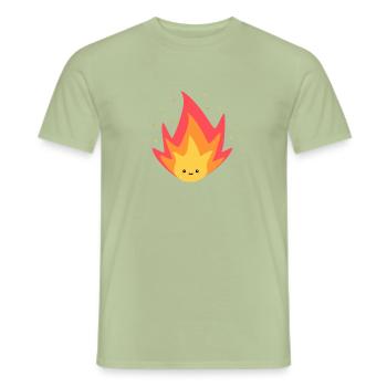 Flame | Feuer | Feuer - Männer T-Shirt - Sage - Vorne - AI Model Male 178 light (178cm)