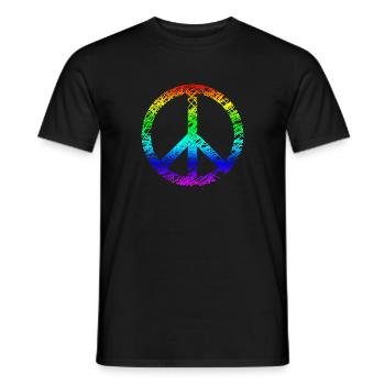 Signe de la paix Arc-en-ciel - T-shirt homme - noir - Devant - AI Model Male 178 light (178cm)