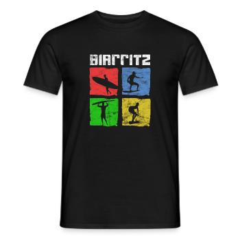 Surfen für Surfer Vintage Biarritz Geschenkidee - Männer T-Shirt - Schwarz - Vorne - AI Model Male 178 light (178cm)
